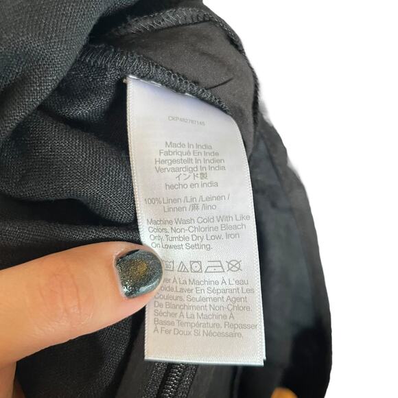 NWT Madewell Seamed Wide Leg Jumpsuit 100% Linen True Black Romper Lagenlook 12 - Picture 14 of 15